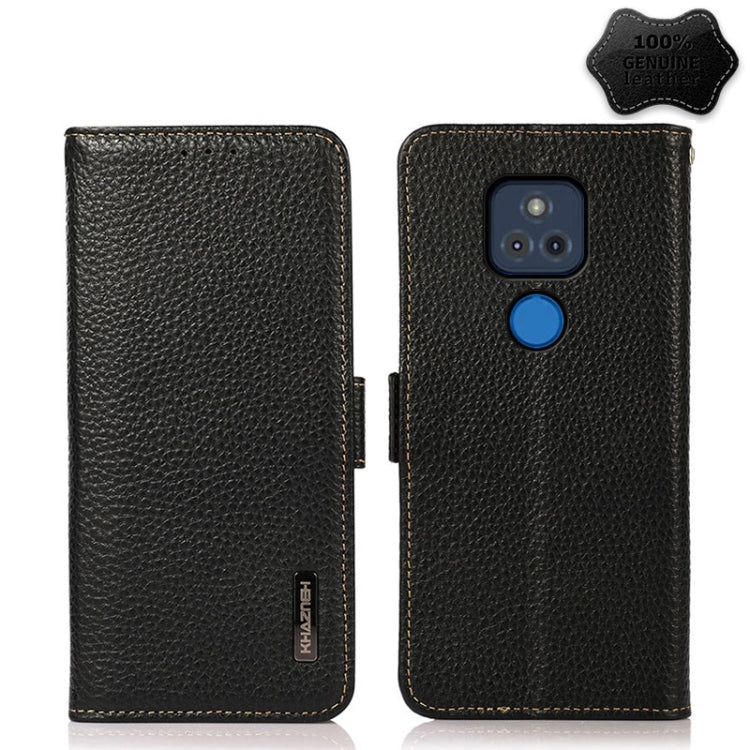 KHAZNEH Side-Magnetic Litchi Genuine Leather RFID Case