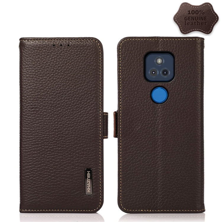 KHAZNEH Side-Magnetic Litchi Genuine Leather RFID Case