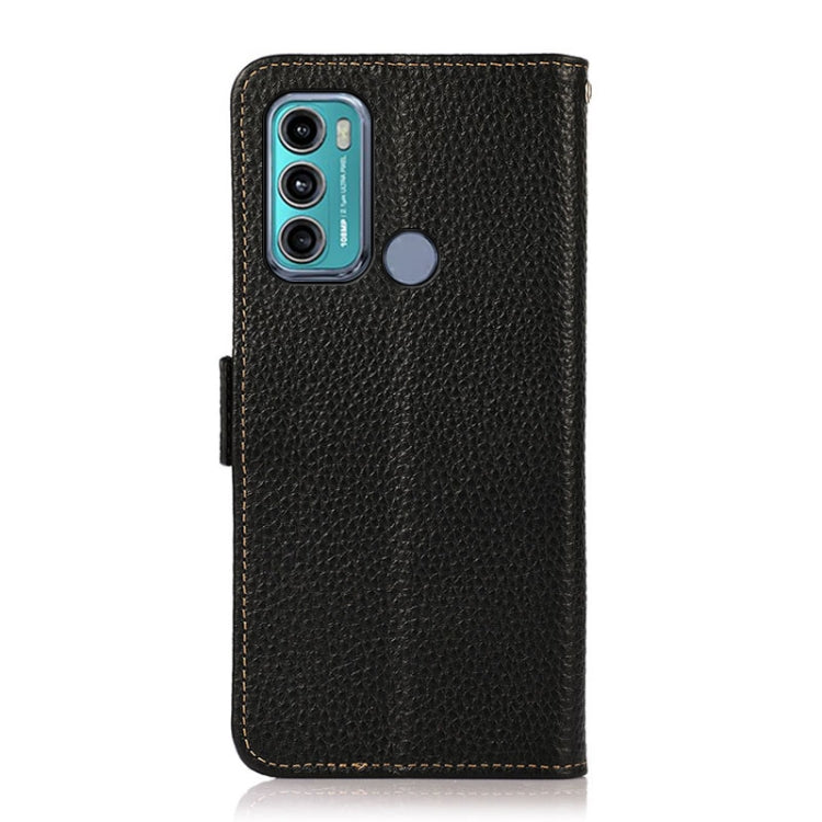 KHAZNEH Side-Magnetic Litchi Genuine Leather RFID Case, For Motorola Moto G60 / G40 Fusion, For Motorola Moto G60S, For Sony Xperia 1 III, For Sony Xperia 5 III, For Sony Xperia 10 III, For Sony Xperia Pro-I, For vivo Y76s 5G, For Google Pixel 6 Pro