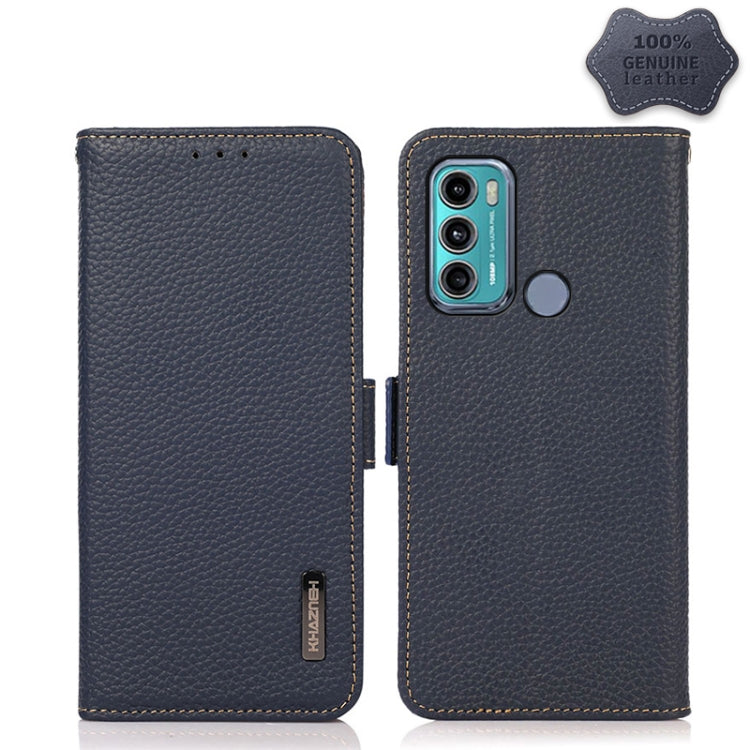 KHAZNEH Side-Magnetic Litchi Genuine Leather RFID Case, For Motorola Moto G60 / G40 Fusion, For Motorola Moto G60S, For Sony Xperia 1 III, For Sony Xperia 5 III, For Sony Xperia 10 III, For Sony Xperia Pro-I, For vivo Y76s 5G, For Google Pixel 6 Pro