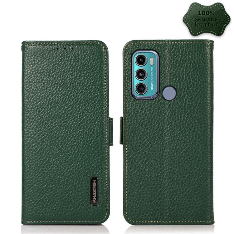 KHAZNEH Side-Magnetic Litchi Genuine Leather RFID Case, For Motorola Moto G60 / G40 Fusion, For Motorola Moto G60S, For Sony Xperia 1 III, For Sony Xperia 5 III, For Sony Xperia 10 III, For Sony Xperia Pro-I, For vivo Y76s 5G, For Google Pixel 6 Pro