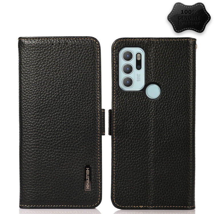 KHAZNEH Side-Magnetic Litchi Genuine Leather RFID Case, For Motorola Moto G60 / G40 Fusion, For Motorola Moto G60S, For Sony Xperia 1 III, For Sony Xperia 5 III, For Sony Xperia 10 III, For Sony Xperia Pro-I, For vivo Y76s 5G, For Google Pixel 6 Pro