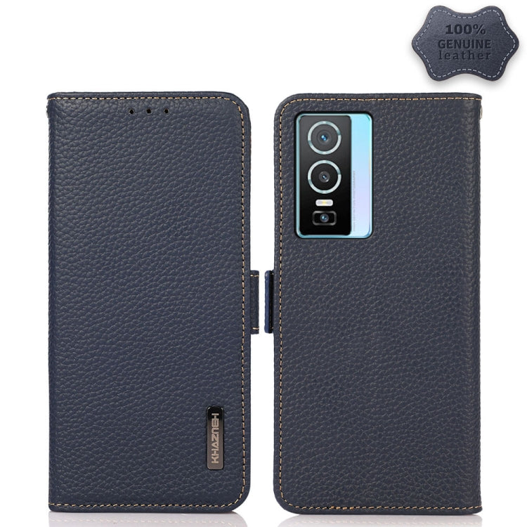 KHAZNEH Side-Magnetic Litchi Genuine Leather RFID Case, For Motorola Moto G60 / G40 Fusion, For Motorola Moto G60S, For Sony Xperia 1 III, For Sony Xperia 5 III, For Sony Xperia 10 III, For Sony Xperia Pro-I, For vivo Y76s 5G, For Google Pixel 6 Pro