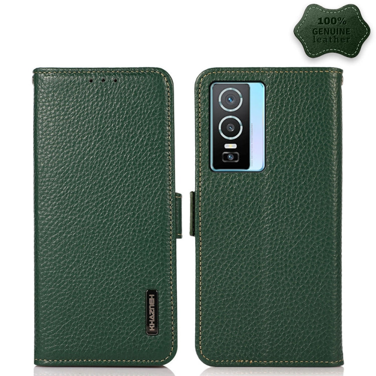 KHAZNEH Side-Magnetic Litchi Genuine Leather RFID Case, For Motorola Moto G60 / G40 Fusion, For Motorola Moto G60S, For Sony Xperia 1 III, For Sony Xperia 5 III, For Sony Xperia 10 III, For Sony Xperia Pro-I, For vivo Y76s 5G, For Google Pixel 6 Pro