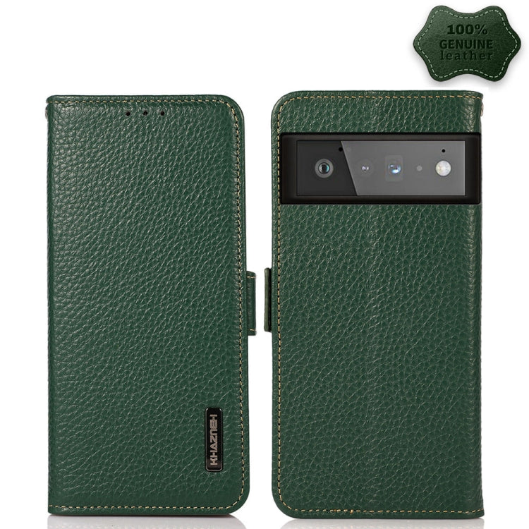 KHAZNEH Side-Magnetic Litchi Genuine Leather RFID Case