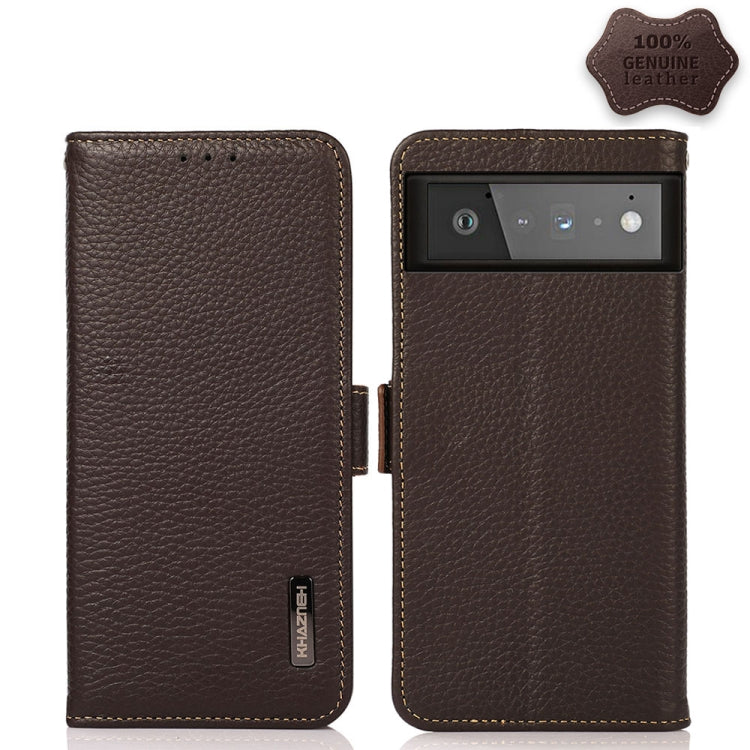 KHAZNEH Side-Magnetic Litchi Genuine Leather RFID Case
