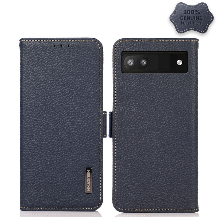 KHAZNEH Side-Magnetic Litchi Genuine Leather RFID Case