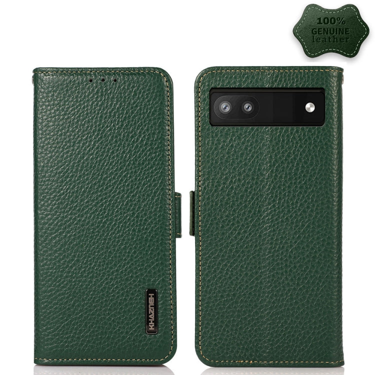 KHAZNEH Side-Magnetic Litchi Genuine Leather RFID Case
