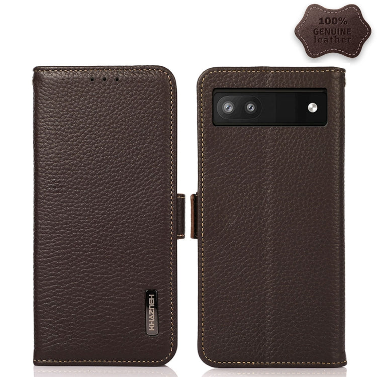 KHAZNEH Side-Magnetic Litchi Genuine Leather RFID Case