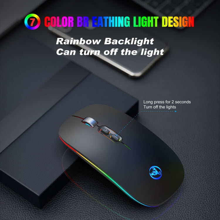 HXSJ M103FG 1600dpi Adjustable 2.4G RGB Light Wireless Mouse, 2.4G