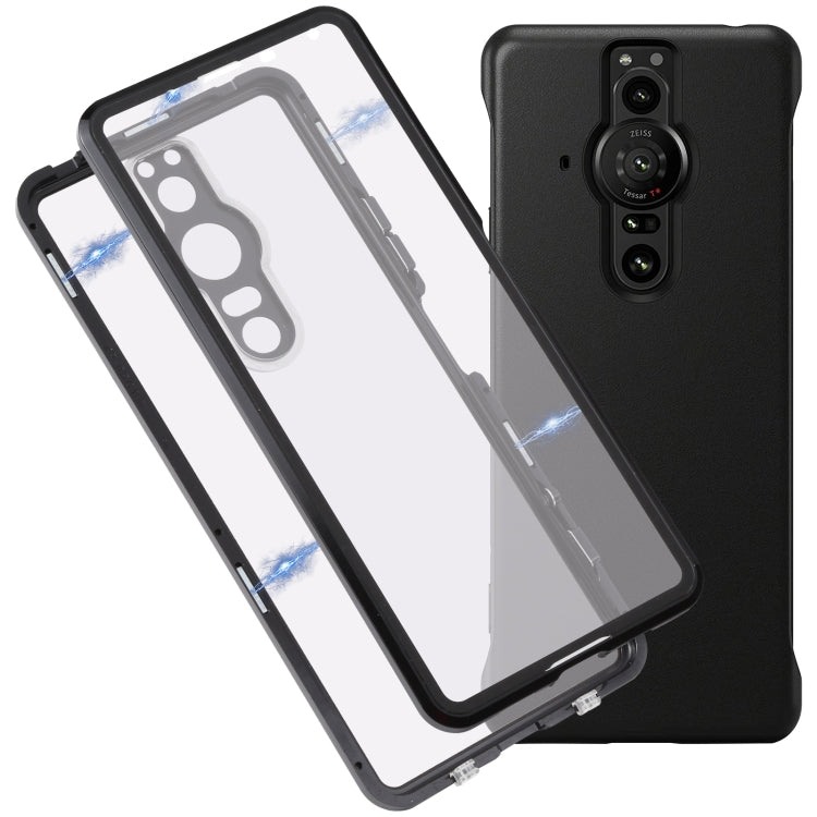 HD Magnetic Metal Tempered Glass Phone Case, For Sony Xperia Pro-I