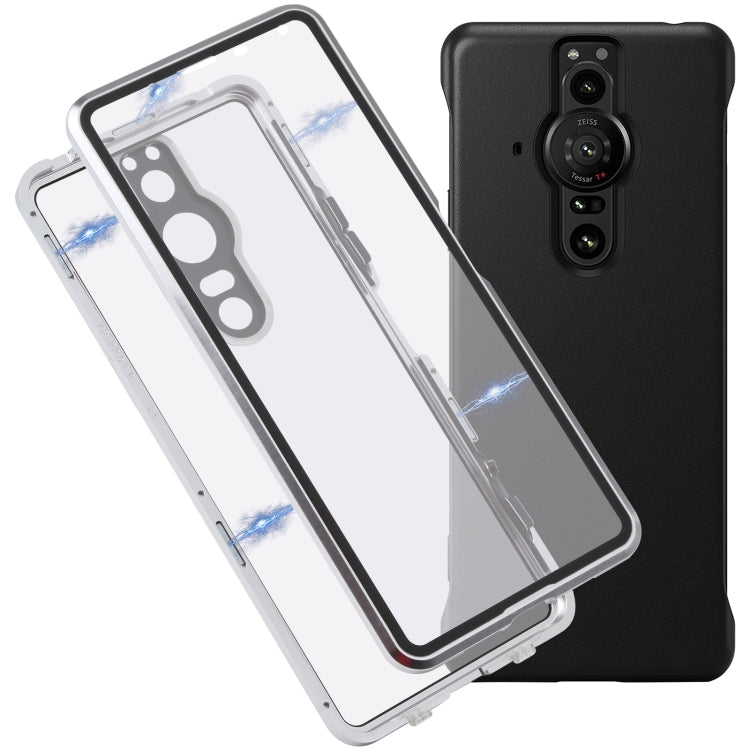 HD Magnetic Metal Tempered Glass Phone Case, For Sony Xperia Pro-I