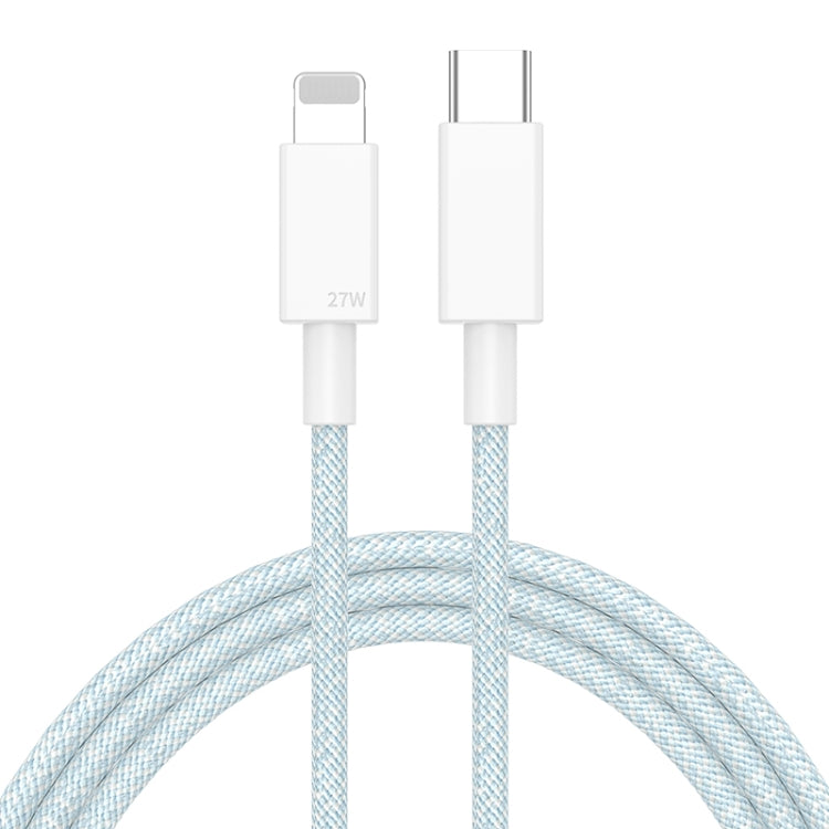 27W PD USB-C / Type-C to 8 Pin Fast Charging Braided Data Cable, Cable Length: 1m, 27W