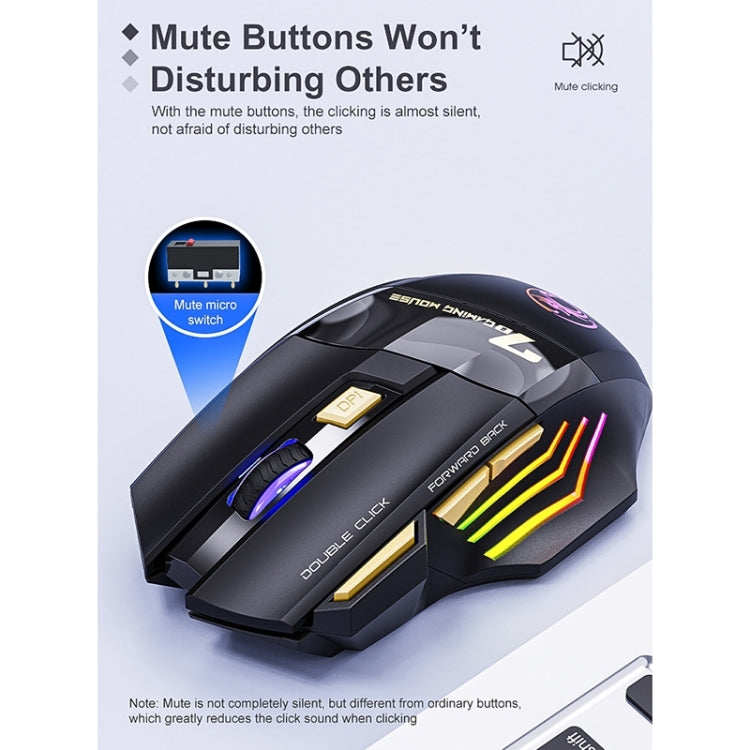 iMICE GW-X7 2.4G + Bluetooth Dual Mode 7-button Silent Rechargeable Wireless Gaming Mouse with Colorful RGB Lights, GW-X7 2.4G + Bluetooth