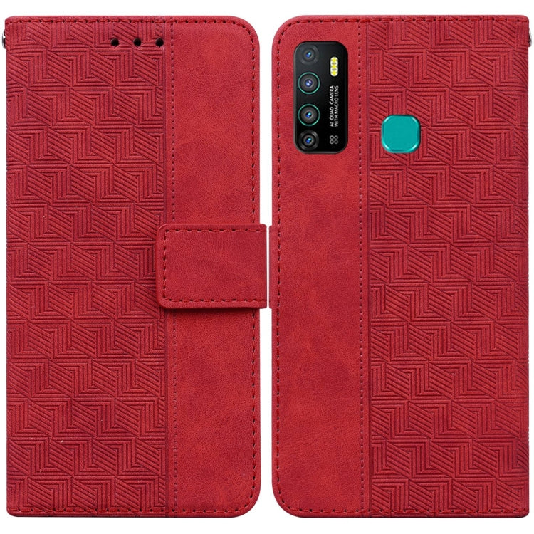 Geometric Embossed Leather Phone Case, For Infinix Hot 8 X650 CC7, For Infinix Hot 9 X655C / Note 7 Lite, For Infinix Hot 10 Play / Smart 5 India, For Infinix Hot 10s / Hot 10T, For Infinix Note 7 X690