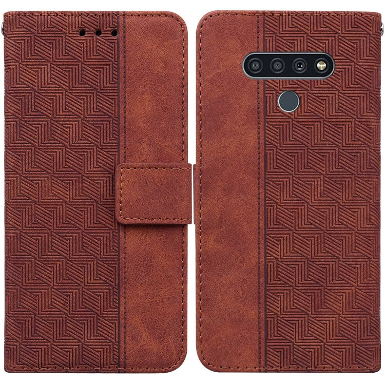 Geometric Embossed Leather Phone Case, For LG K42, For LG K50 / Q60, For LG K52 / K62 / Q52, For LG Stylo 6 / K71, For LG Velvet / G9 5G / 4G