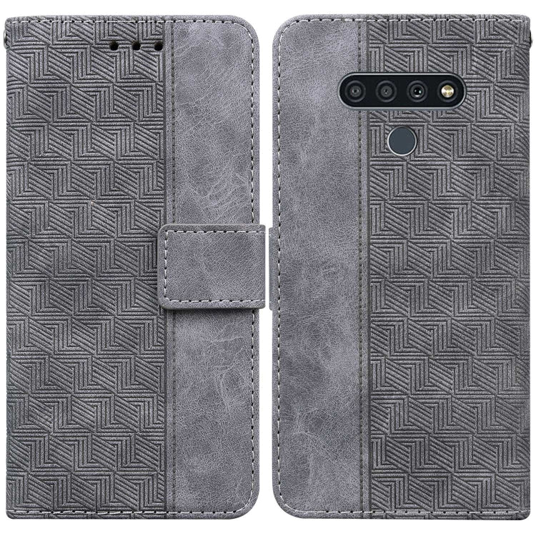 Geometric Embossed Leather Phone Case, For LG K42, For LG K50 / Q60, For LG K52 / K62 / Q52, For LG Stylo 6 / K71, For LG Velvet / G9 5G / 4G