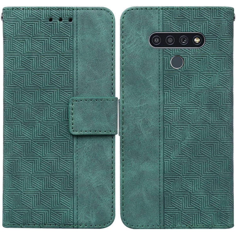 Geometric Embossed Leather Phone Case, For LG K42, For LG K50 / Q60, For LG K52 / K62 / Q52, For LG Stylo 6 / K71, For LG Velvet / G9 5G / 4G