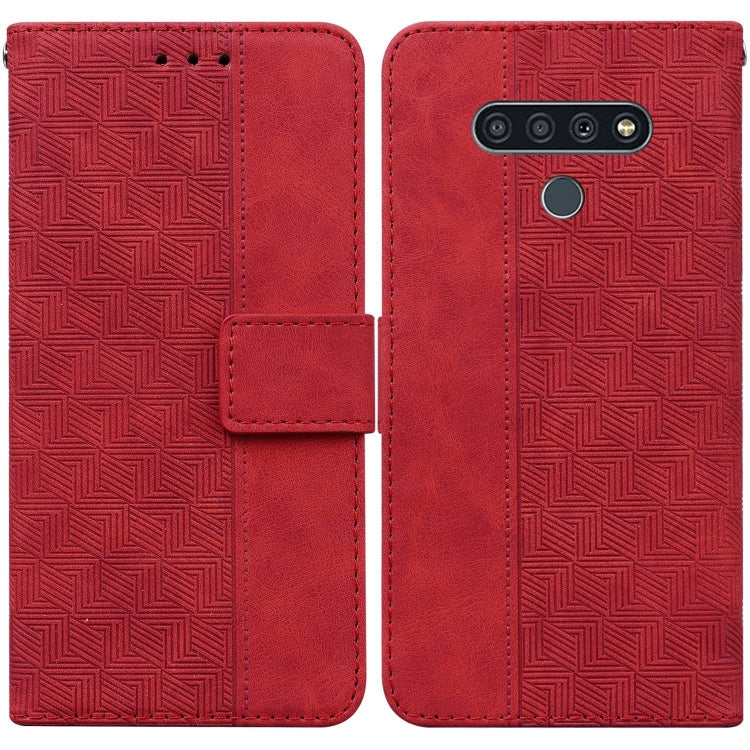 Geometric Embossed Leather Phone Case, For LG K42, For LG K50 / Q60, For LG K52 / K62 / Q52, For LG Stylo 6 / K71, For LG Velvet / G9 5G / 4G