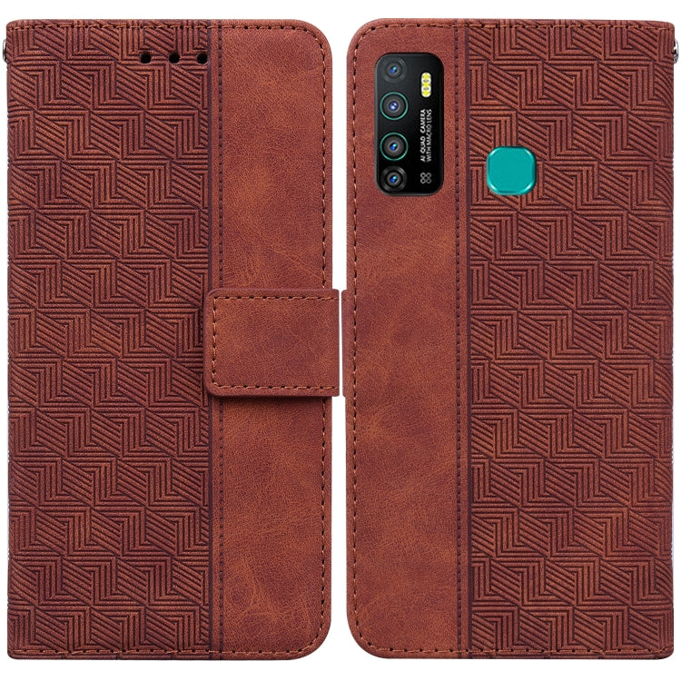 Geometric Embossed Leather Phone Case, For Tecno Camon 12 / Spark 4, For Tecno Camon 15, For Tecno Camon 16, For Tecno Camon 16 Premier, For Tecno Camon 17