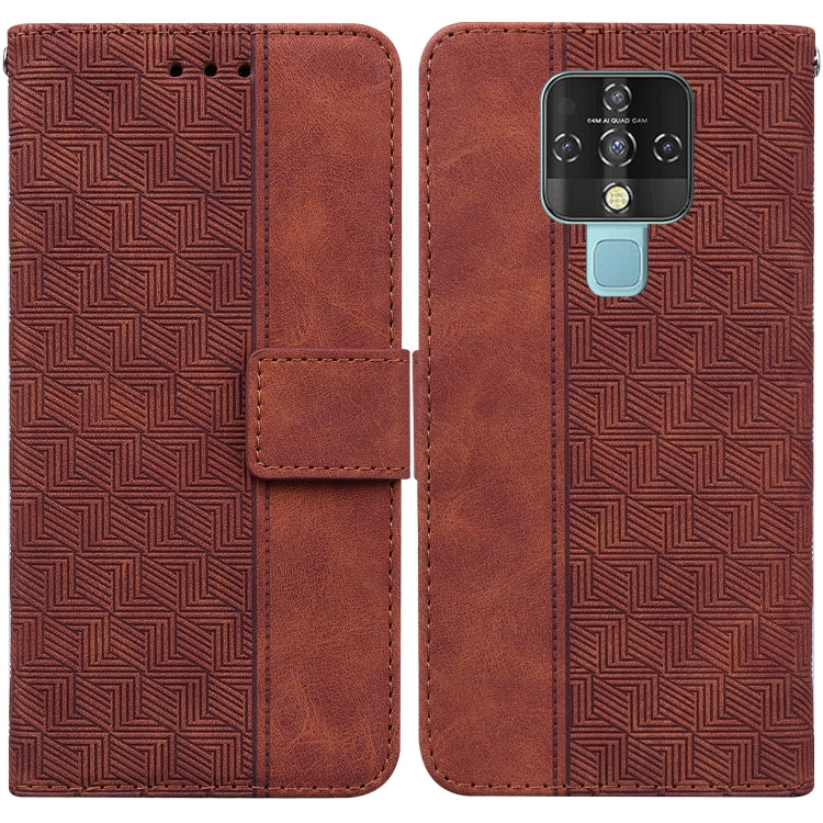 Geometric Embossed Leather Phone Case, For Tecno Camon 12 / Spark 4, For Tecno Camon 15, For Tecno Camon 16, For Tecno Camon 16 Premier, For Tecno Camon 17