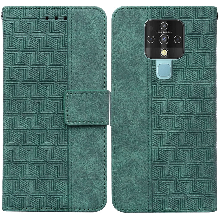 Geometric Embossed Leather Phone Case, For Tecno Camon 12 / Spark 4, For Tecno Camon 15, For Tecno Camon 16, For Tecno Camon 16 Premier, For Tecno Camon 17