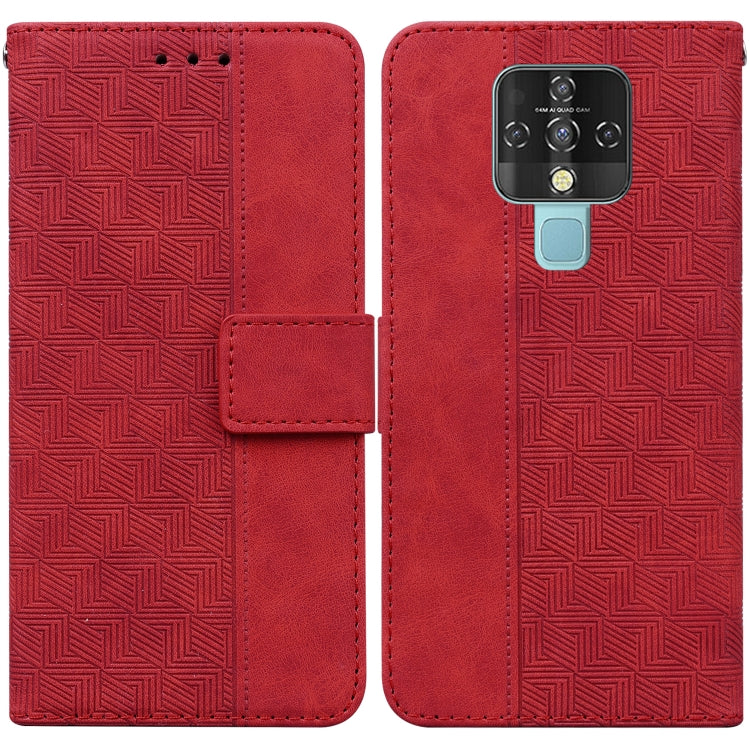 Geometric Embossed Leather Phone Case, For Tecno Camon 12 / Spark 4, For Tecno Camon 15, For Tecno Camon 16, For Tecno Camon 16 Premier, For Tecno Camon 17