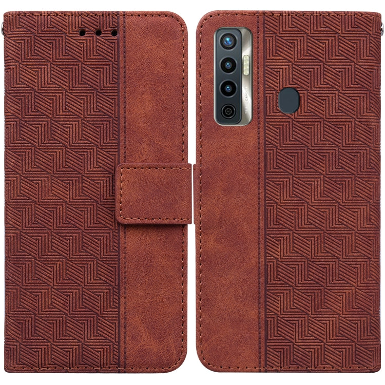 Geometric Embossed Leather Phone Case, For Tecno Camon 12 / Spark 4, For Tecno Camon 15, For Tecno Camon 16, For Tecno Camon 16 Premier, For Tecno Camon 17