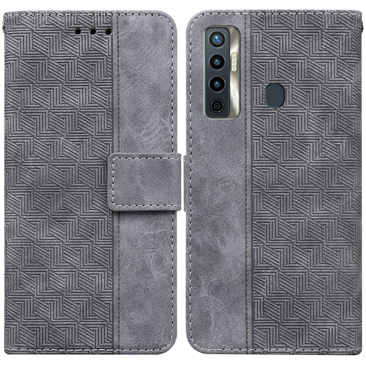 Geometric Embossed Leather Phone Case, For Tecno Camon 12 / Spark 4, For Tecno Camon 15, For Tecno Camon 16, For Tecno Camon 16 Premier, For Tecno Camon 17