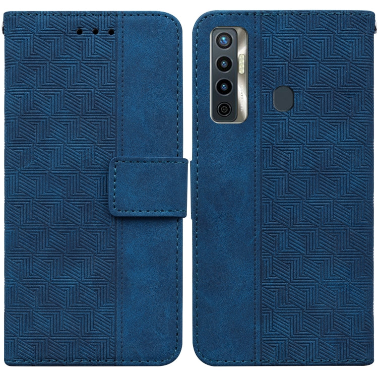 Geometric Embossed Leather Phone Case, For Tecno Camon 12 / Spark 4, For Tecno Camon 15, For Tecno Camon 16, For Tecno Camon 16 Premier, For Tecno Camon 17