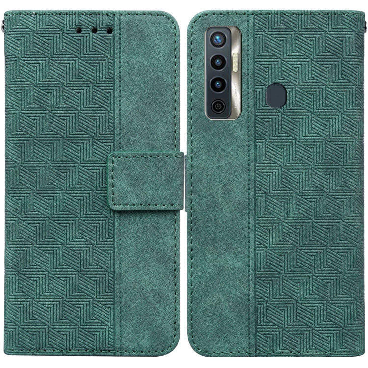 Geometric Embossed Leather Phone Case, For Tecno Camon 12 / Spark 4, For Tecno Camon 15, For Tecno Camon 16, For Tecno Camon 16 Premier, For Tecno Camon 17