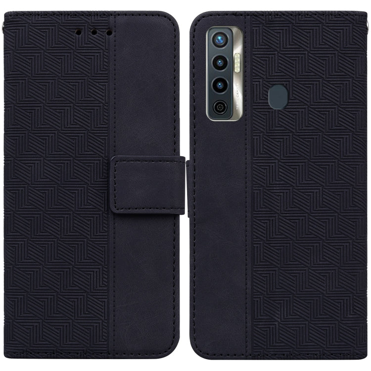 Geometric Embossed Leather Phone Case, For Tecno Camon 12 / Spark 4, For Tecno Camon 15, For Tecno Camon 16, For Tecno Camon 16 Premier, For Tecno Camon 17