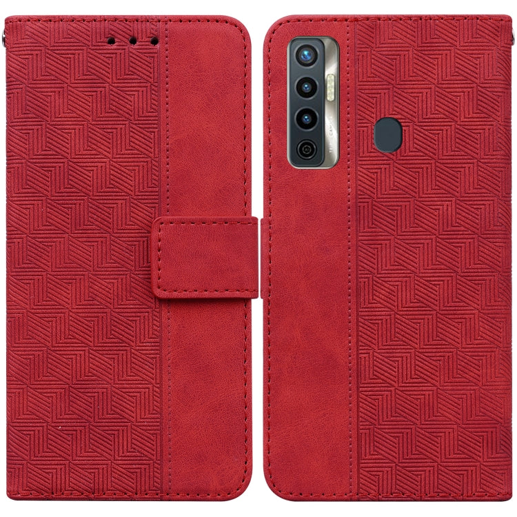 Geometric Embossed Leather Phone Case, For Tecno Camon 12 / Spark 4, For Tecno Camon 15, For Tecno Camon 16, For Tecno Camon 16 Premier, For Tecno Camon 17