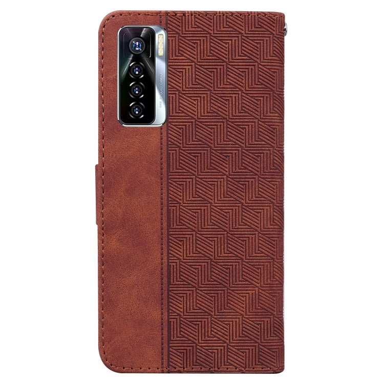 Geometric Embossed Leather Phone Case, For Tecno Camon 17 Pro, For Tecno Camon 17P, For Tecno Pop 4, For Tecno Spark 6, For Tecno Spark 7