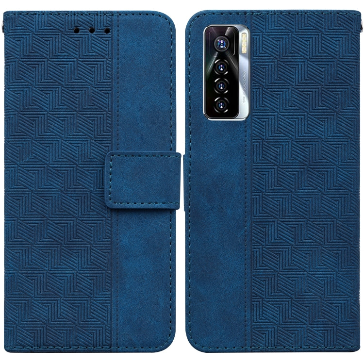 Geometric Embossed Leather Phone Case, For Tecno Camon 17 Pro, For Tecno Camon 17P, For Tecno Pop 4, For Tecno Spark 6, For Tecno Spark 7