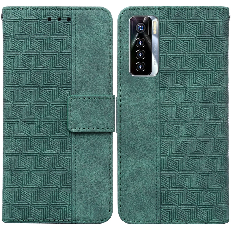 Geometric Embossed Leather Phone Case, For Tecno Camon 17 Pro, For Tecno Camon 17P, For Tecno Pop 4, For Tecno Spark 6, For Tecno Spark 7