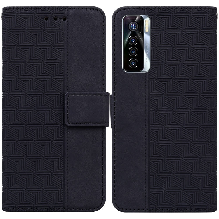 Geometric Embossed Leather Phone Case, For Tecno Camon 17 Pro, For Tecno Camon 17P, For Tecno Pop 4, For Tecno Spark 6, For Tecno Spark 7