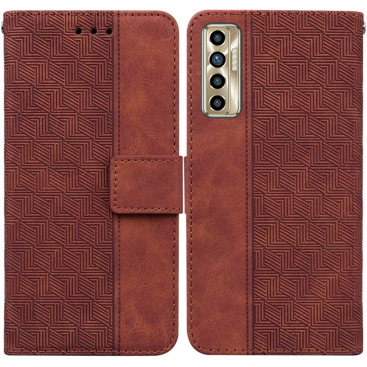 Geometric Embossed Leather Phone Case, For Tecno Camon 17 Pro, For Tecno Camon 17P, For Tecno Pop 4, For Tecno Spark 6, For Tecno Spark 7