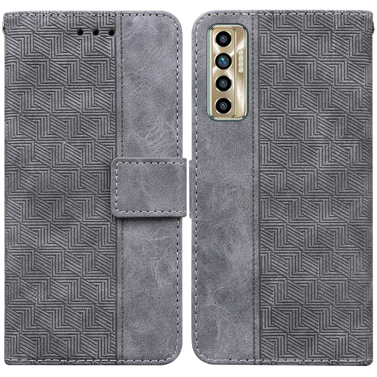 Geometric Embossed Leather Phone Case, For Tecno Camon 17 Pro, For Tecno Camon 17P, For Tecno Pop 4, For Tecno Spark 6, For Tecno Spark 7