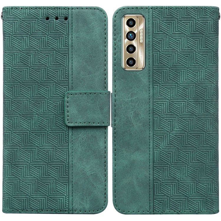 Geometric Embossed Leather Phone Case, For Tecno Camon 17 Pro, For Tecno Camon 17P, For Tecno Pop 4, For Tecno Spark 6, For Tecno Spark 7