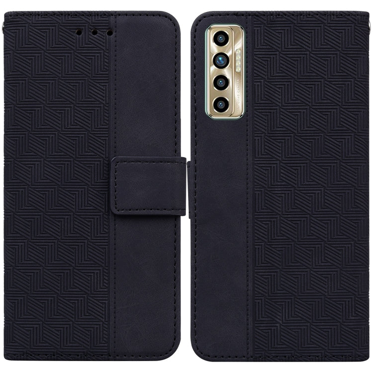 Geometric Embossed Leather Phone Case, For Tecno Camon 17 Pro, For Tecno Camon 17P, For Tecno Pop 4, For Tecno Spark 6, For Tecno Spark 7