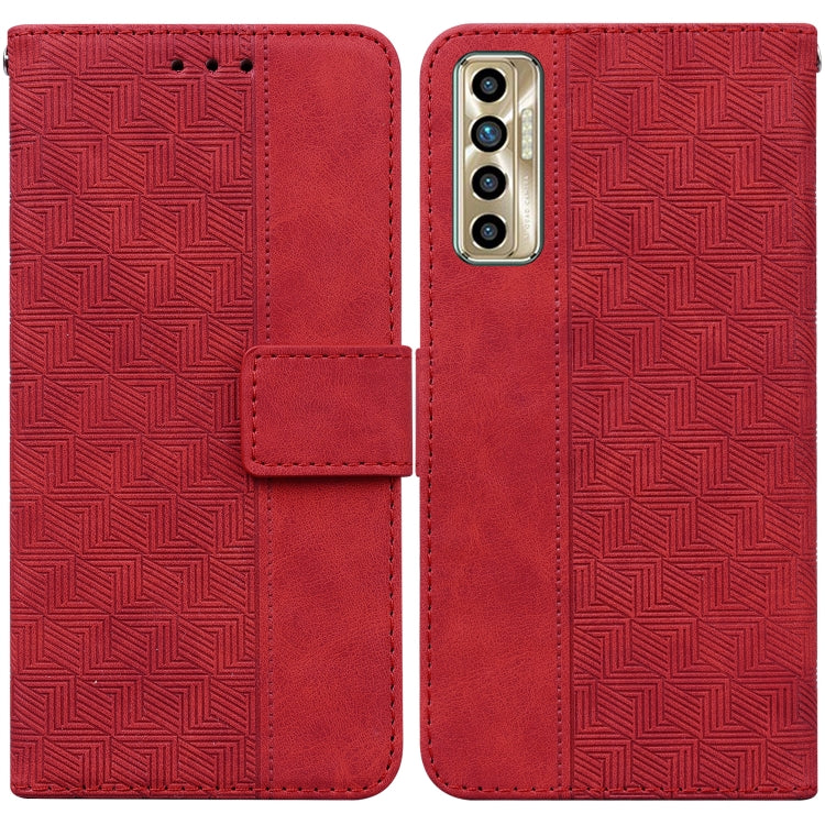 Geometric Embossed Leather Phone Case, For Tecno Camon 17 Pro, For Tecno Camon 17P, For Tecno Pop 4, For Tecno Spark 6, For Tecno Spark 7