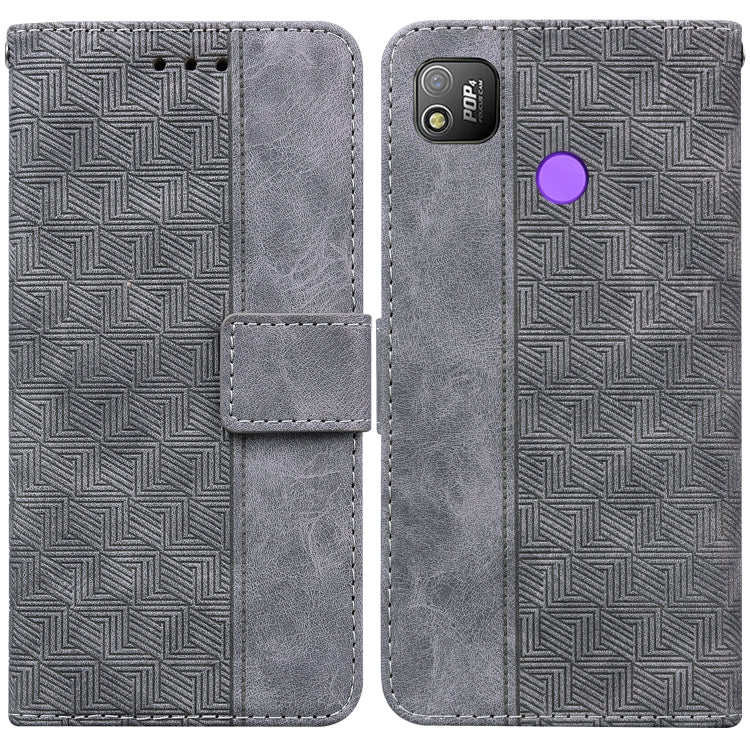 Geometric Embossed Leather Phone Case, For Tecno Camon 17 Pro, For Tecno Camon 17P, For Tecno Pop 4, For Tecno Spark 6, For Tecno Spark 7