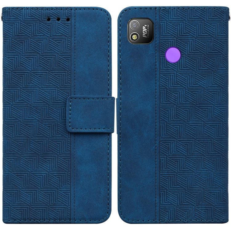 Geometric Embossed Leather Phone Case, For Tecno Camon 17 Pro, For Tecno Camon 17P, For Tecno Pop 4, For Tecno Spark 6, For Tecno Spark 7