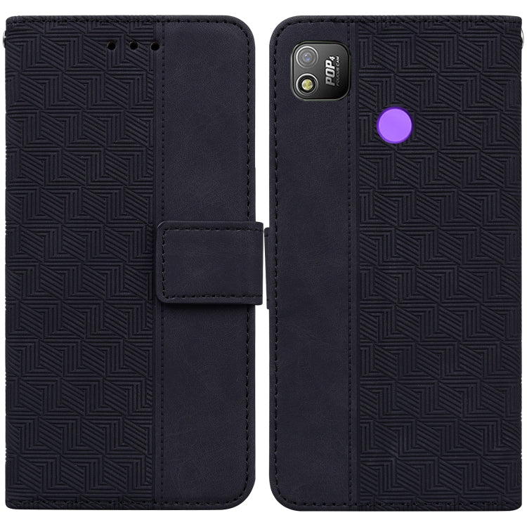 Geometric Embossed Leather Phone Case, For Tecno Camon 17 Pro, For Tecno Camon 17P, For Tecno Pop 4, For Tecno Spark 6, For Tecno Spark 7