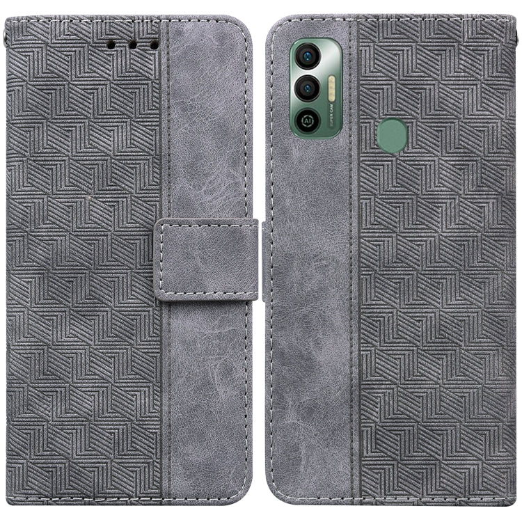 Geometric Embossed Leather Phone Case, For Tecno Camon 17 Pro, For Tecno Camon 17P, For Tecno Pop 4, For Tecno Spark 6, For Tecno Spark 7