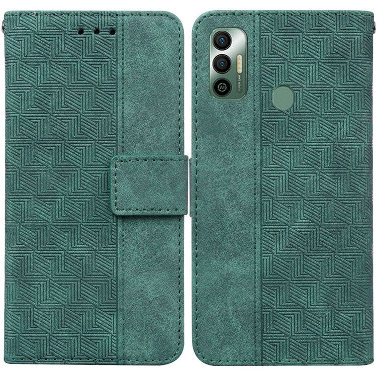 Geometric Embossed Leather Phone Case, For Tecno Camon 17 Pro, For Tecno Camon 17P, For Tecno Pop 4, For Tecno Spark 6, For Tecno Spark 7