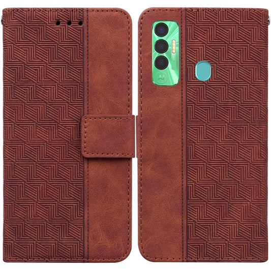 Geometric Embossed Leather Phone Case, For Tecno Spark 7P, For Tecno Spark Go 2020 / Spark 6 Go