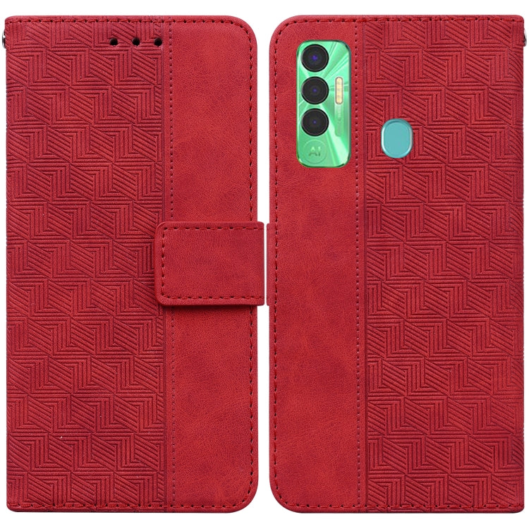 Geometric Embossed Leather Phone Case, For Tecno Spark 7P, For Tecno Spark Go 2020 / Spark 6 Go