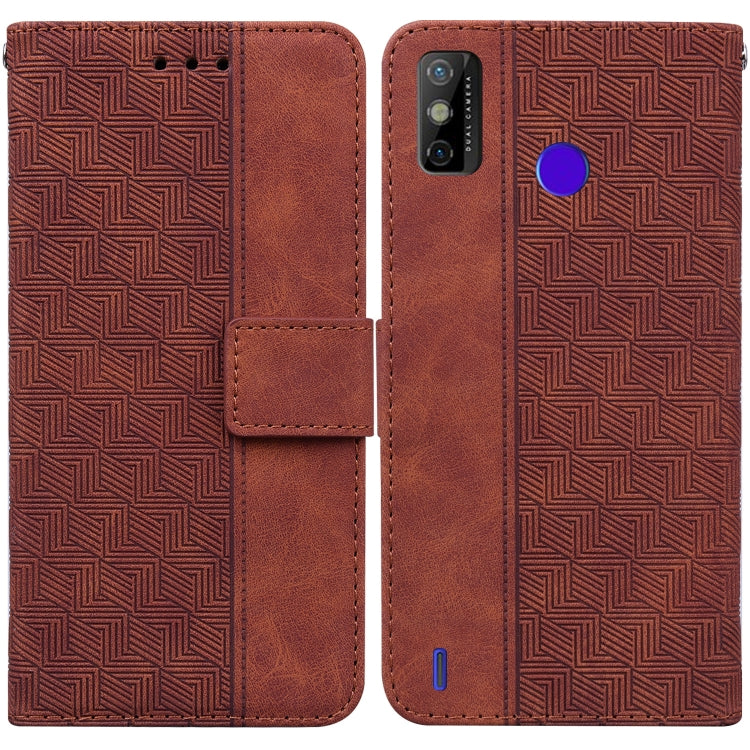 Geometric Embossed Leather Phone Case, For Tecno Spark 7P, For Tecno Spark Go 2020 / Spark 6 Go